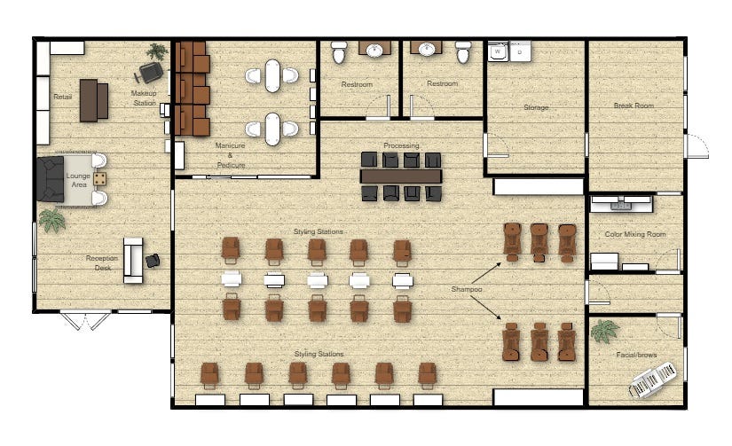 Salon Floor Plan