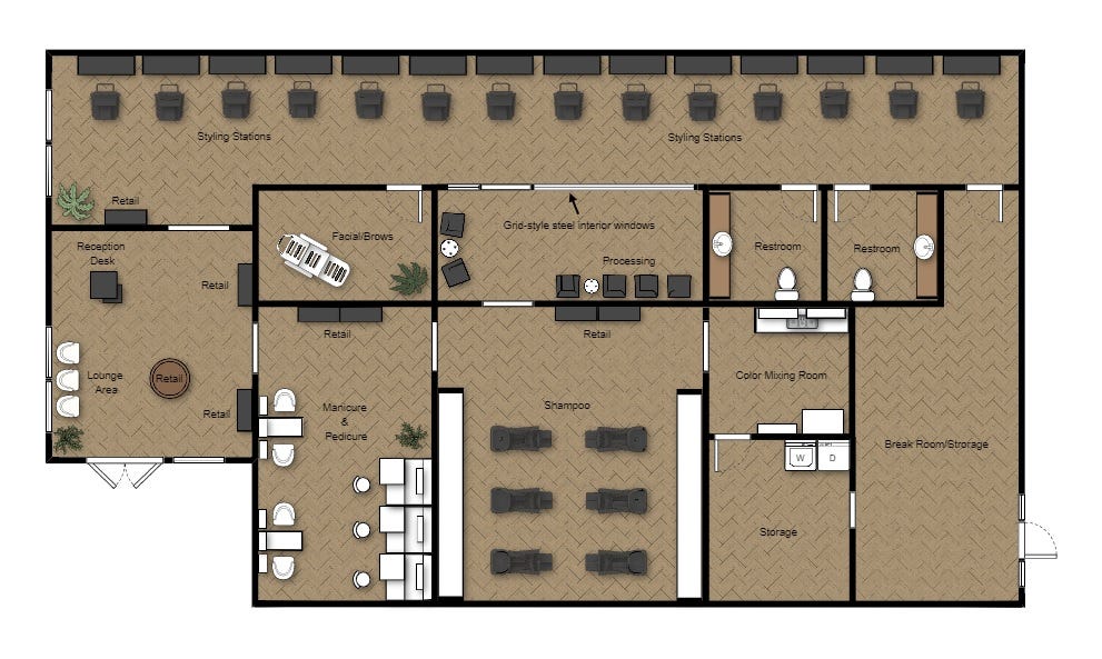 Salon Floor Plan