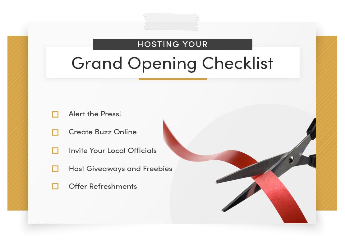 hosting your grand opening checklist