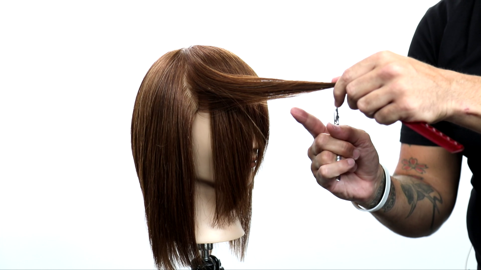 cutting a side bang 