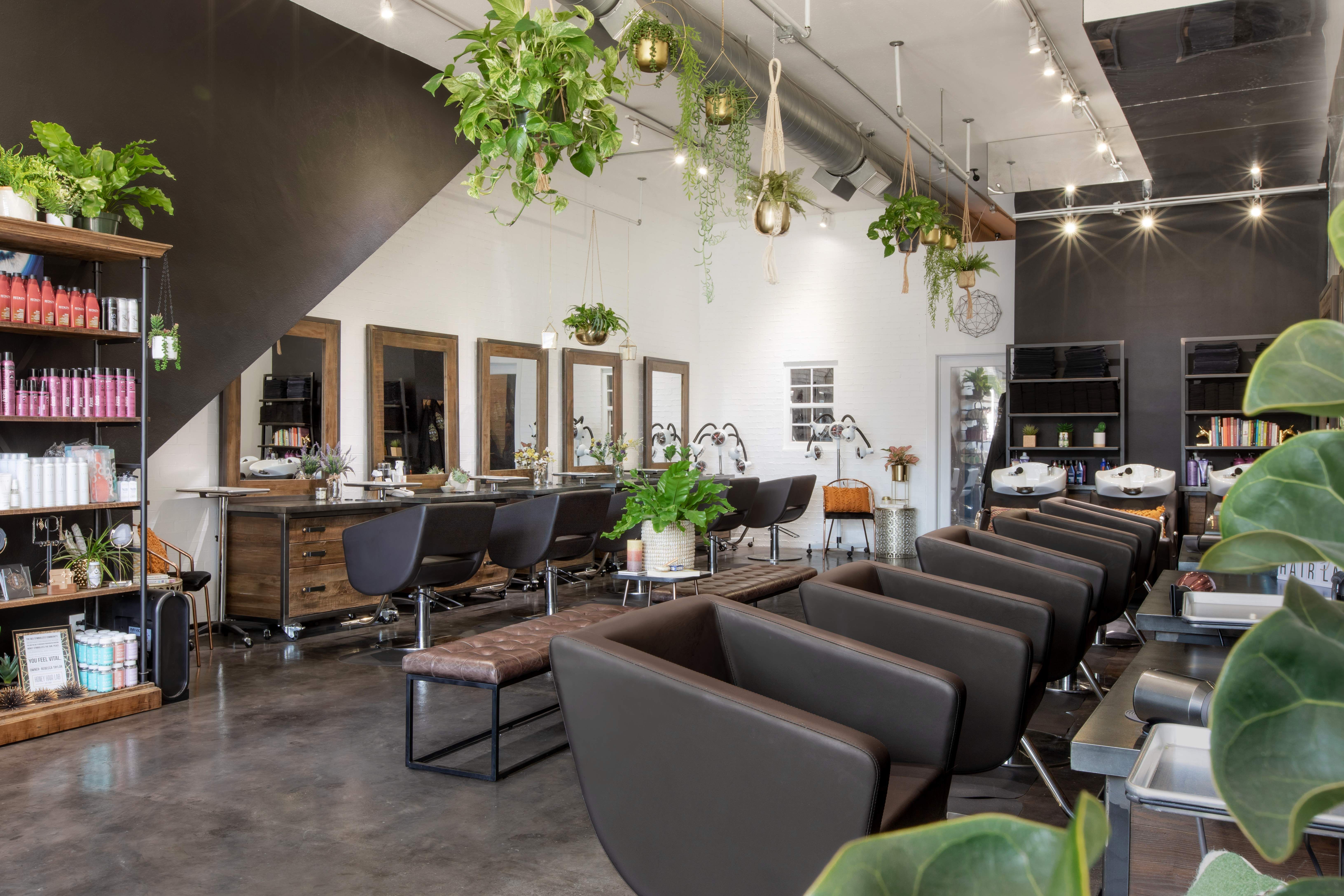 hair salon interior showcasing 2025 design trends