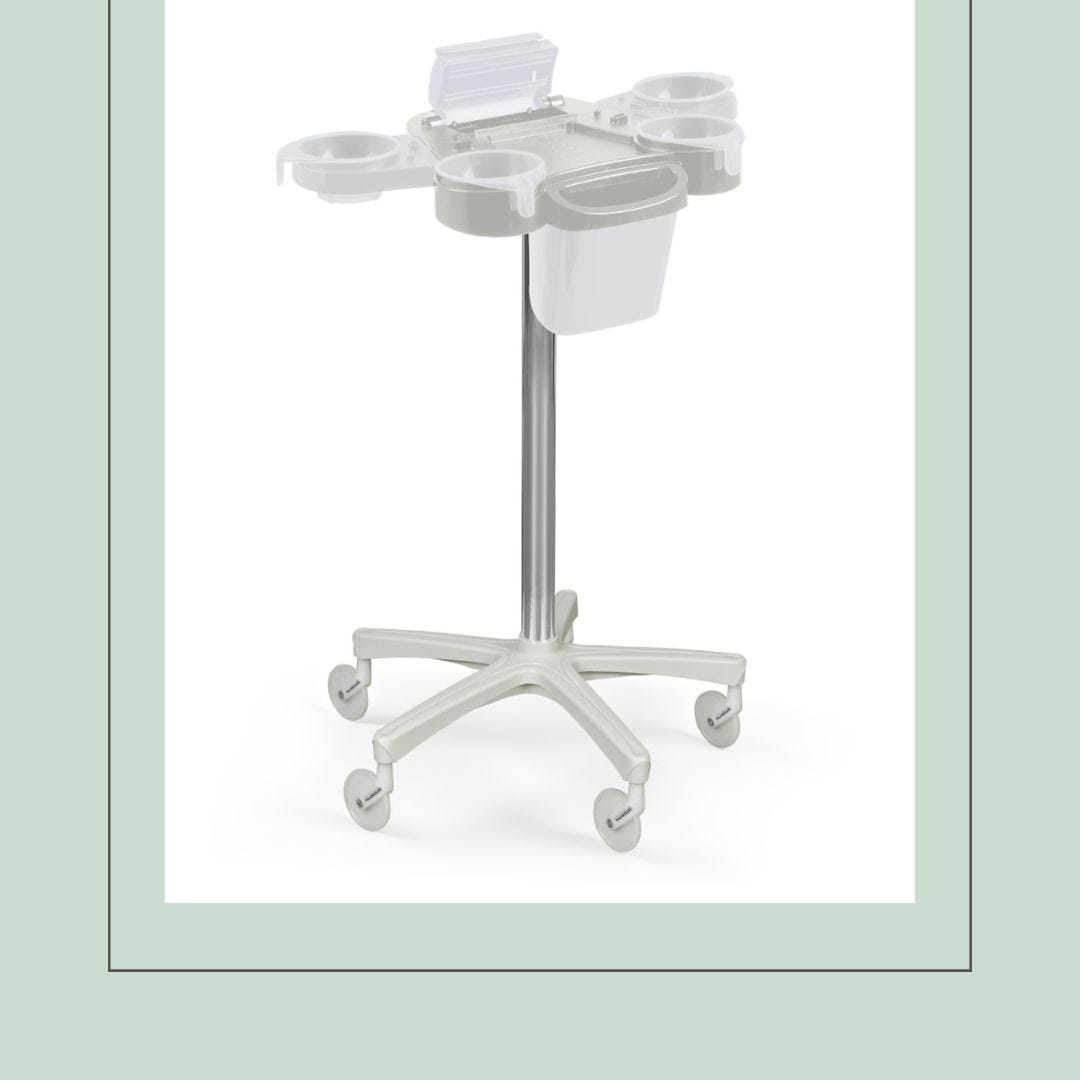 environmentally-friendly mobile hair color trolley made from 99% recycled white plastic