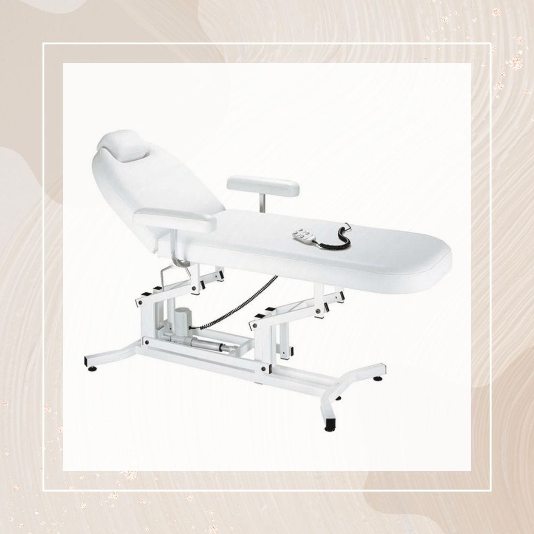 adjustable electric facial bed with easy access for handicapped guests