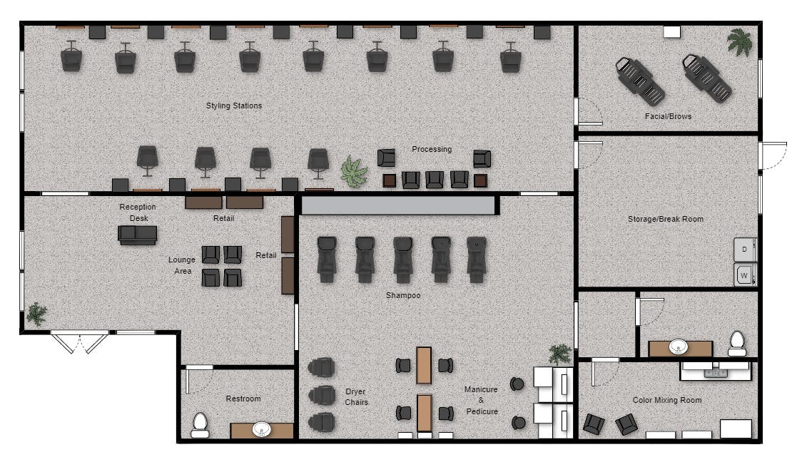 Salon Floor Plan