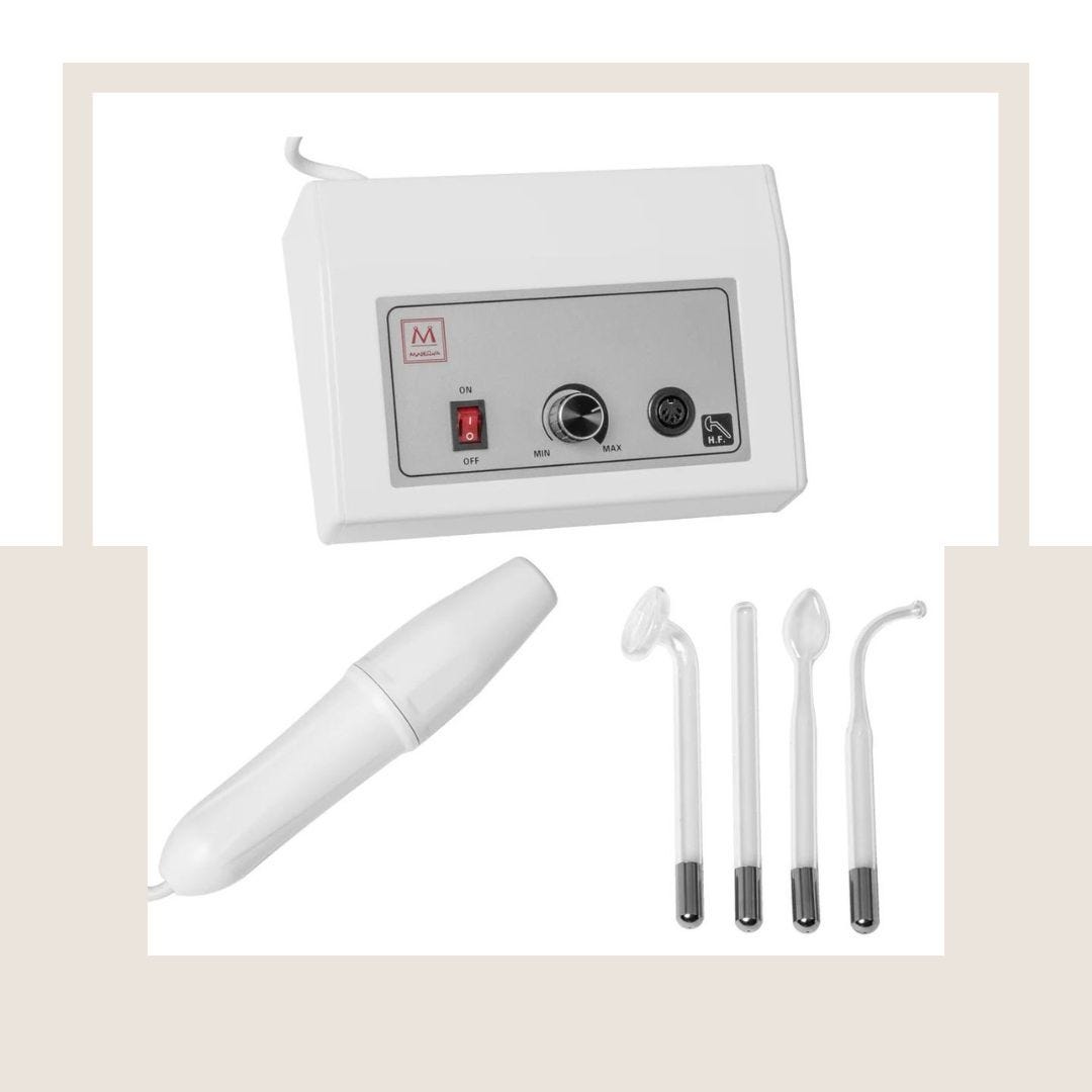 high frequency facial machine with 4 electrodes and wand