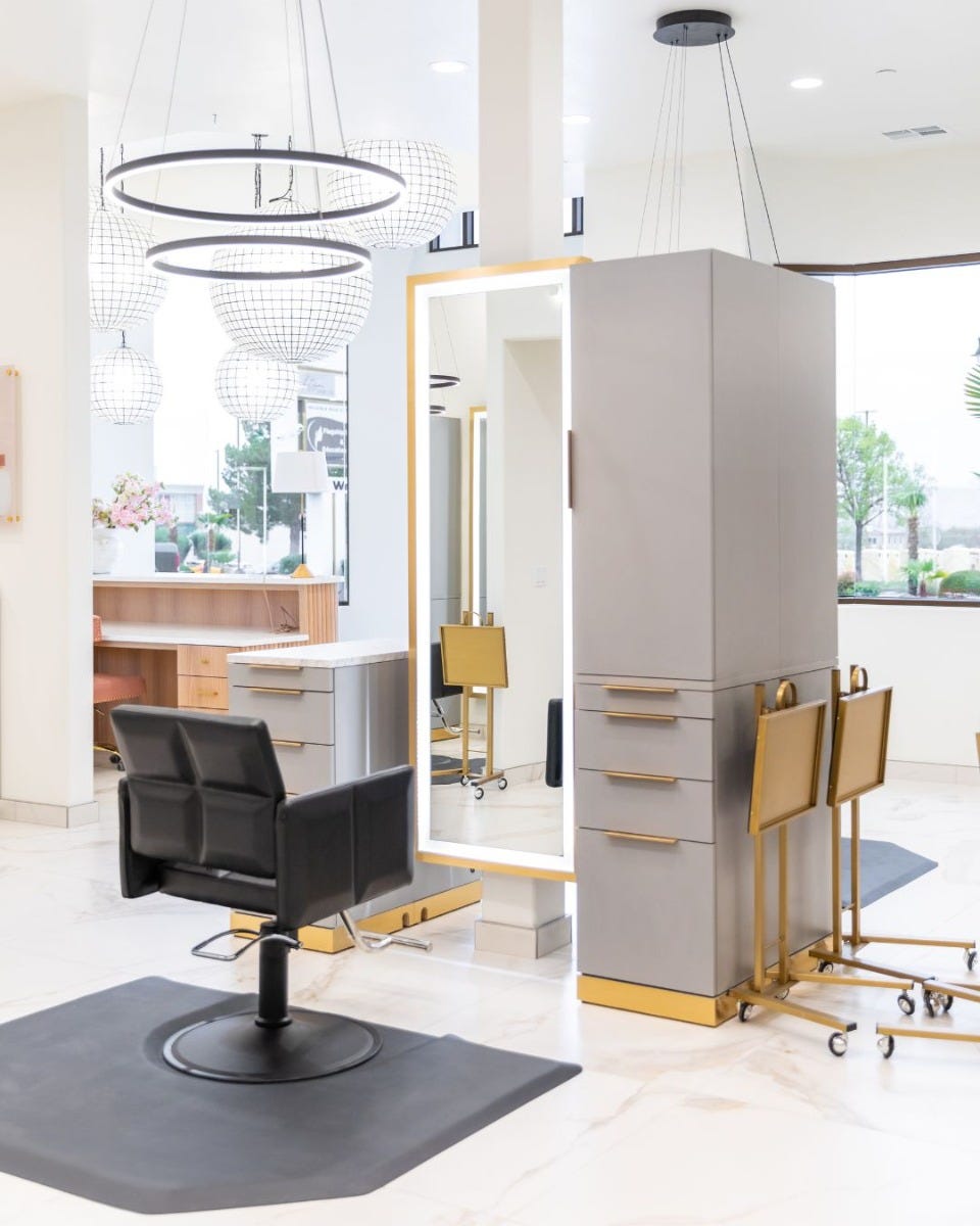 designer salon styling station made from premium materials