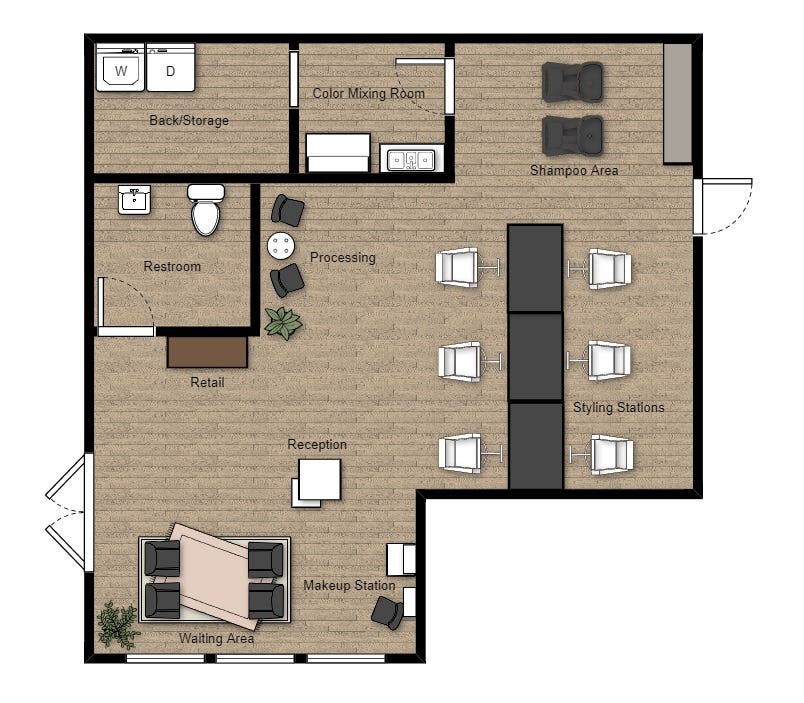 Salon Floor Plan