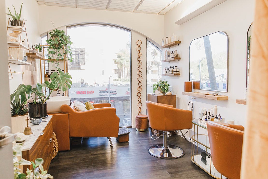 orange and white salon