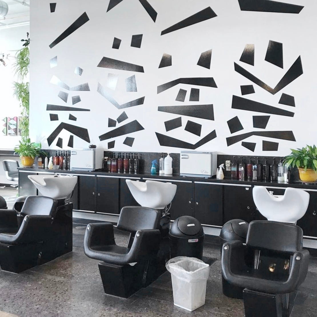 interior of The Hive Salon, a sustainable hair salon that reduced waste by 95%