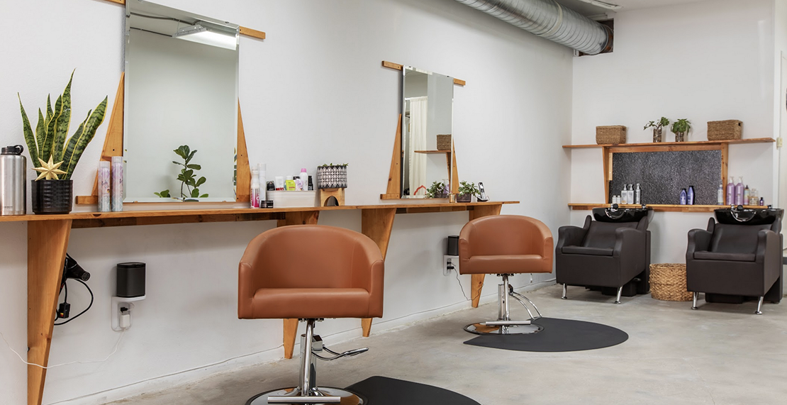 orange and white salon