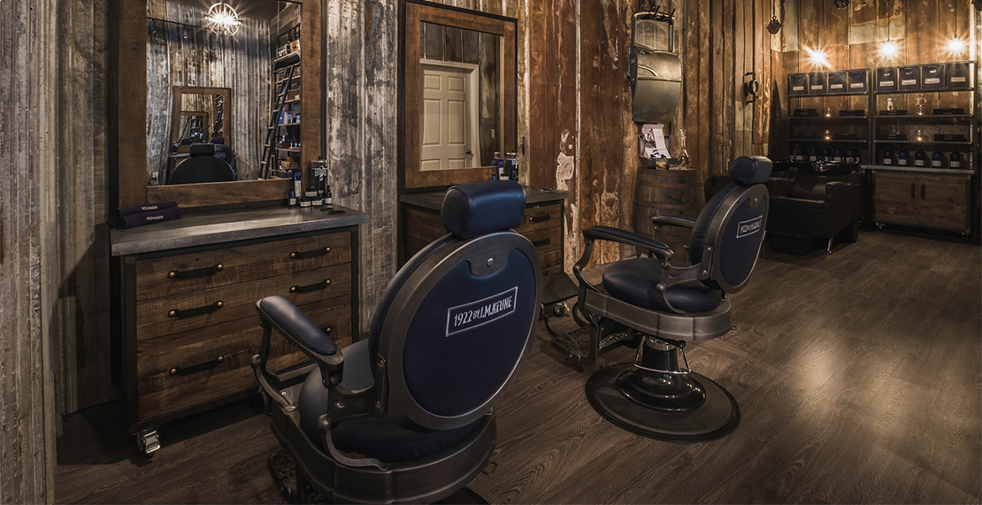 wooden barber shop interior